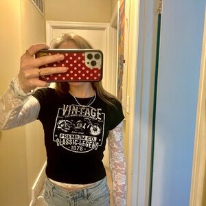 XS Garage Black Vintage Graphic Baby Tee